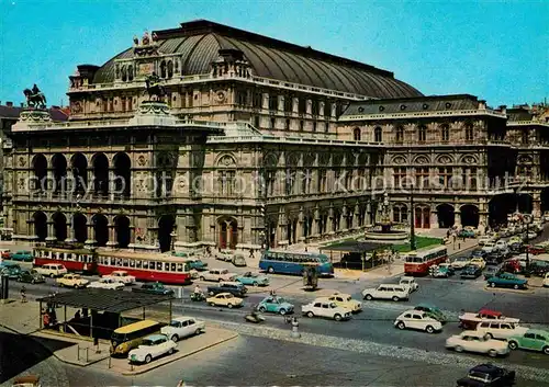 AK / Ansichtskarte Oper Wien Staatsoper Strassenbahn Kat. Musik