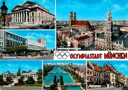 AK / Ansichtskarte Olympia Muenchen Hauptbahnhof Bavaria Hofbraeuhaus Rathaus  Kat. Sport