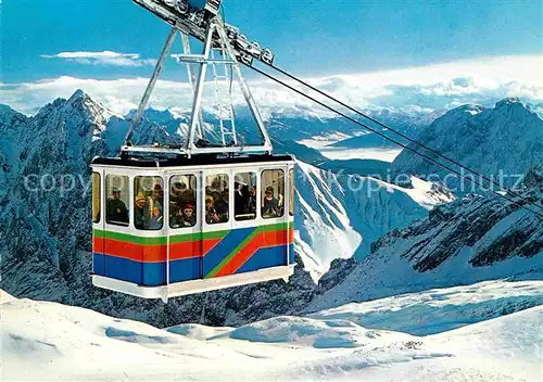 AK / Ansichtskarte Seilbahn Zugspitze Zugspitzplatt Hochwanner Hohe Munde Inntal  Kat. Bahnen