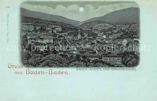 AK / Ansichtskarte Baden Baden Panorama Mondschein Kat. Baden Baden