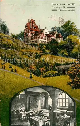 AK / Ansichtskarte Freiburg Breisgau Bruderhaus Loretto Studentenkneipe Kat. Freiburg im Breisgau