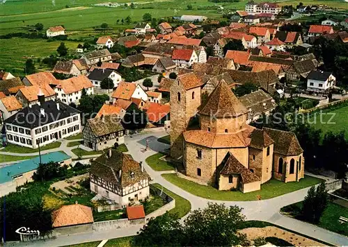 AK / Ansichtskarte Ottmarsheim Haut Rhin Fliegeraufnahme Kirche Kat. Ottmarsheim