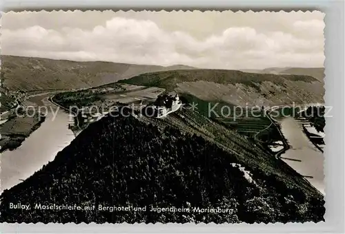 AK / Ansichtskarte Bullay Mosel Fliegeraufnahme Moselschleife Berghotel Marienburg Kat. Bullay