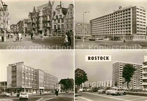 AK / Ansichtskarte Rostock Mecklenburg Vorpommern Kroepeliner Strasse Interhotel Warnow Richard Wagner Strasse Luetten Klein Hochhaeuser Wohnsiedlung Kat. Rostock