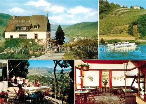 AK / Ansichtskarte Alf Bullay Mosel Haus Waldfrieden Terrasse Stube Fahrgastschiff