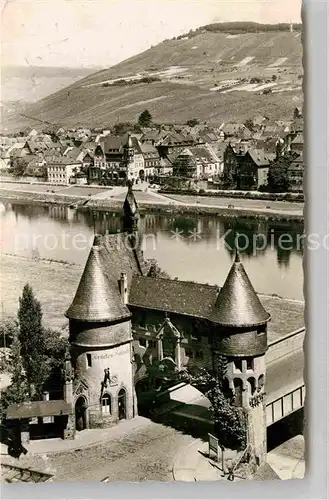 AK / Ansichtskarte Traben Trarbach mit Moselbruecke Brueckenschenke Kat. Traben Trarbach