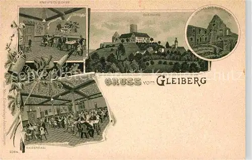 AK / Ansichtskarte Gleiberg Kneipstuebchen Inneres Burgruine Kaisersaal