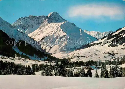 AK / Ansichtskarte Riezlern Kleinwalsertal Vorarlberg Wintersportplatz Kleines Walsertal Hirschegg Mittelberg Widderstein Alpenpanorama Kat. Mittelberg