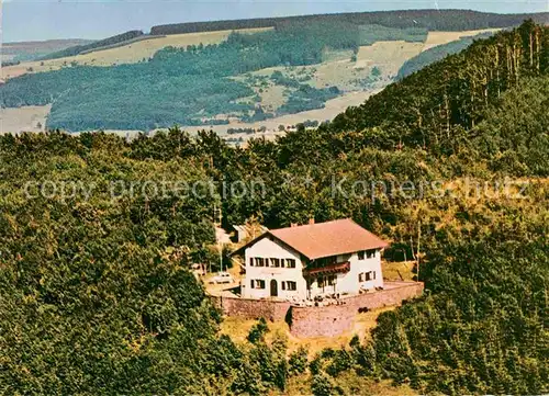 AK / Ansichtskarte Poppenhausen Rhoen Enzianhuette Weiherberg Fliegeraufnahme