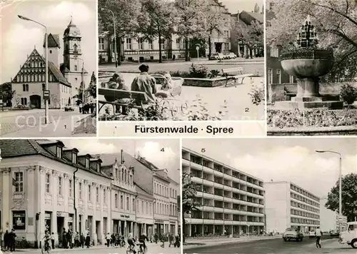 AK / Ansichtskarte Fuerstenwalde Spree Rathaus Dom Ernst Thaelmann Strasse Grassnick Brunnen Muehlenstrasse Kat. Fuerstenwalde