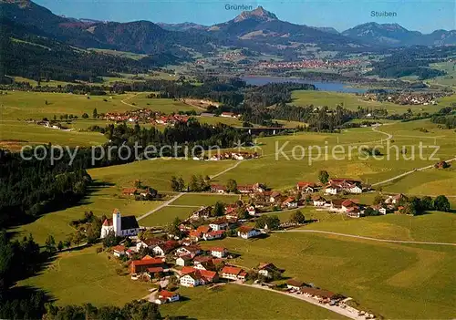 AK / Ansichtskarte Maria Rain Allgaeu mit Gruentensee Allgaeuer Alpen Fliegeraufnahme Kat. Mittelberg Oy