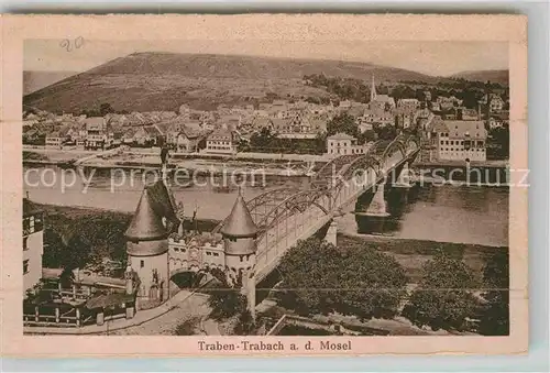 AK / Ansichtskarte Traben Trarbach Moselbruecke mit Brueckenschenke Kat. Traben Trarbach