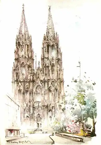 AK / Ansichtskarte Koeln Rhein Dom Illustration Kat. Koeln