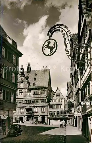 AK / Ansichtskarte Tuebingen Marktplatz Rathaus Apotheke Kat. Tuebingen