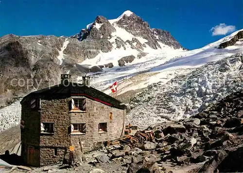 AK / Ansichtskarte Coazhuette mit Piz Roseg / Samedan /Bz. Maloja