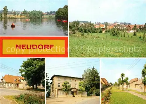 AK / Ansichtskarte Neudorf Quedlinburg Gondelteich FDGB Gaststaetten Zur Schenke und Waldblick Hauptstr Lindenallee Kat. Neudorf Quedlinburg