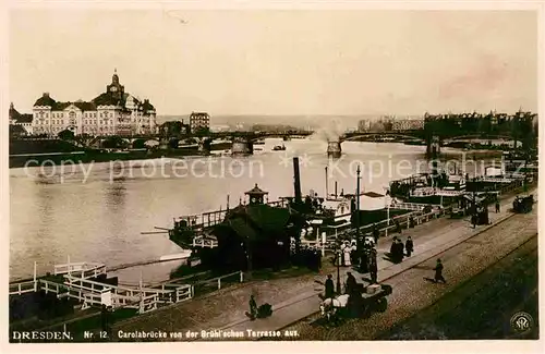 AK / Ansichtskarte Dresden Carolabr?cke  Kat. Dresden Elbe