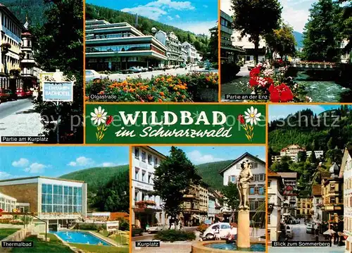 AK / Ansichtskarte Bad Wildbad Kurplatz Olgastrasse Enz Thermalbad Sommerberg Kat. Bad Wildbad