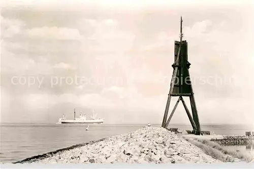 AK / Ansichtskarte Cuxhaven Nordseebad Kugelbake Hochseeschiff Kat. Cuxhaven