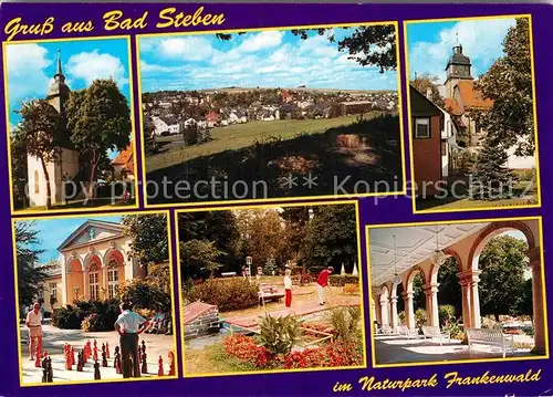 AK / Ansichtskarte Bad Steben Panorama Kurort im Frankenwald Kirche Kurpark Bodenschach Minigolf Kat. Bad Steben