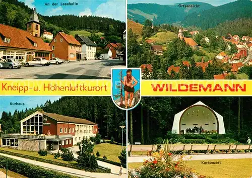 AK / Ansichtskarte Wildemann Partie an der Lesehalle Ortsansicht Kurkonzert Pavillon Kurhaus Kat. Wildemann Harz