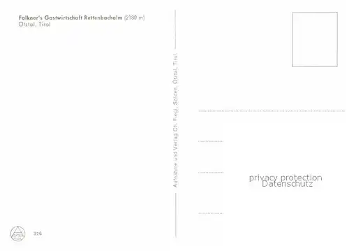 AK / Ansichtskarte oetztal Tirol Falkners Gastwirtschaft Rettenbachalm oetztaler Alpen Kat. Laengenfeld