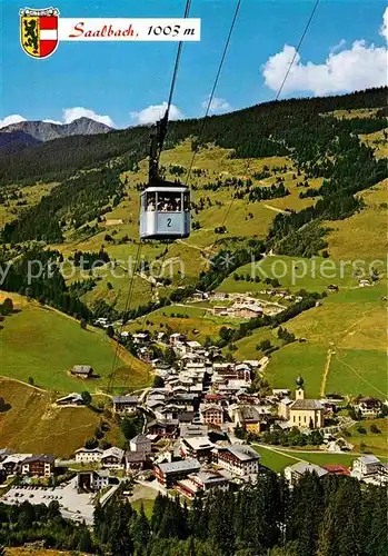 AK / Ansichtskarte Saalbach Hinterglemm Panorama Hoehenluftkurort Wintersportplatz Bergbahn Kat. Saalbach Hinterglemm