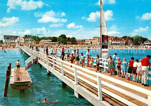 AK / Ansichtskarte Niendorf Ostseebad Seebruecke Strand Kat. Timmendorfer Strand