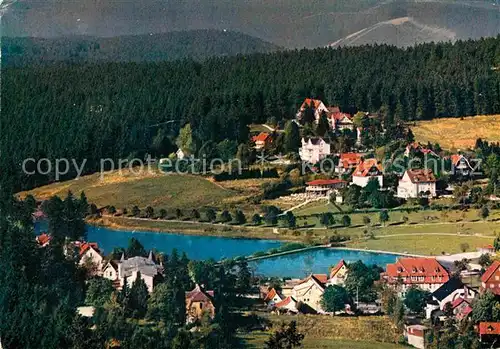 AK / Ansichtskarte Hahnenklee Bockswiese Harz Fliegeraufnahme Kurteiche Kat. Goslar