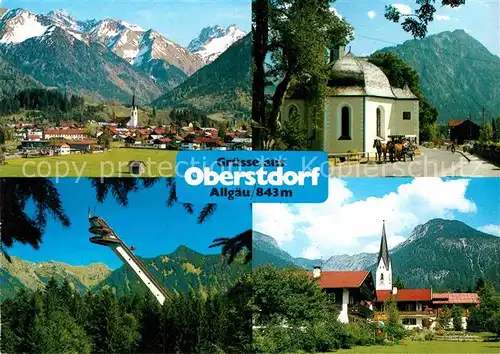 AK / Ansichtskarte Oberstdorf Lorettokapelle Flugschanze Birgsautal Schattenberg Kat. Oberstdorf