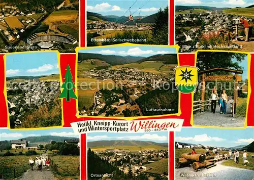 AK / Ansichtskarte Willingen Sauerland Sauerland Sterm Ettelsberg Schwebebahn Wassertretbecken Kat. Willingen (Upland)