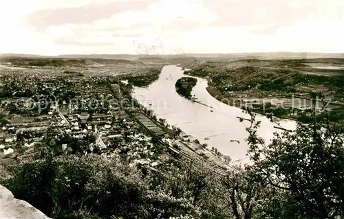 AK / Ansichtskarte Koenigswinter Blick vom Drachenfels auf Rhoendorf Honnef Rhein Inseln Grafenwerth Nonnenwerth Kat. Koenigswinter