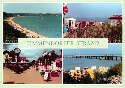 AK / Ansichtskarte Timmendorfer Strand Ostseeheilbad Strand Seebruecke Stranduhr Kat. Timmendorfer Strand