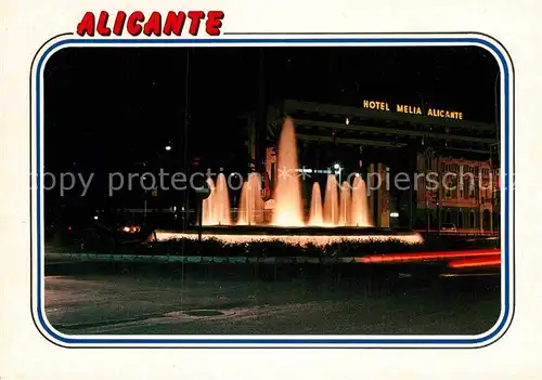 AK / Ansichtskarte Alicante Hotel Melia Plaza del Mar Fontana de noche Kat. Alicante