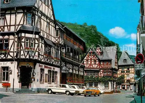 AK / Ansichtskarte Bacharach Rhein Mittelalterlicher Marktplatz Fachwerkhaeuser Kat. Bacharach