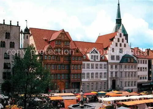 AK / Ansichtskarte Hildesheim Marktplatz Wedekindhaus Luentzelhaus Rolandstift Kat. Hildesheim