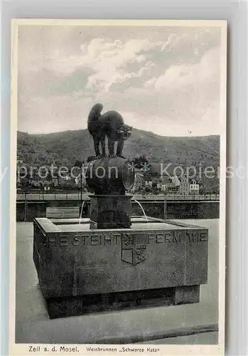 AK / Ansichtskarte Zell Mosel Schwarze Katz Brunnen Kat. Zell (Mosel)