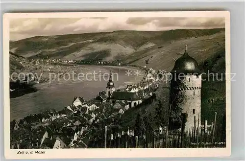 AK / Ansichtskarte Zell Mosel Wachturm Panorama Kat. Zell (Mosel)