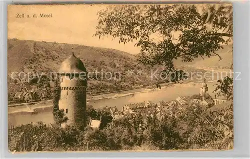 AK / Ansichtskarte Zell Mosel Panorama Wachturm Kat. Zell (Mosel)