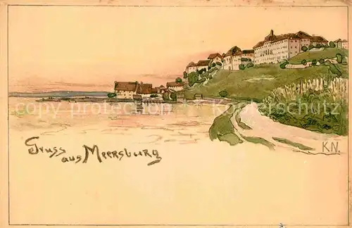 AK / Ansichtskarte Meersburg Bodensee Kuenstlerkarte KN. Kat. Meersburg