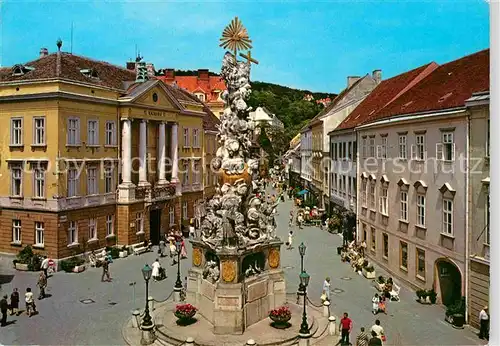 AK / Ansichtskarte Baden Wien Hauptplatz mit Rathaus und Pestsaeule Kat. Baden