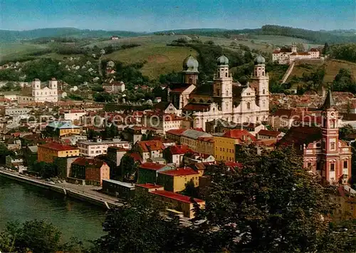 AK / Ansichtskarte Passau Fliegeraufnahme Studienkirche Dom Wallfahrtskirche  Kat. Passau