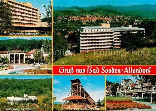 AK / Ansichtskarte Bad Sooden Allendorf Sonnenberg Sanatorium Kurmittelhaus Gradierwerk Weinreihe Fachwerkhaeuser Kat. Bad Sooden Allendorf