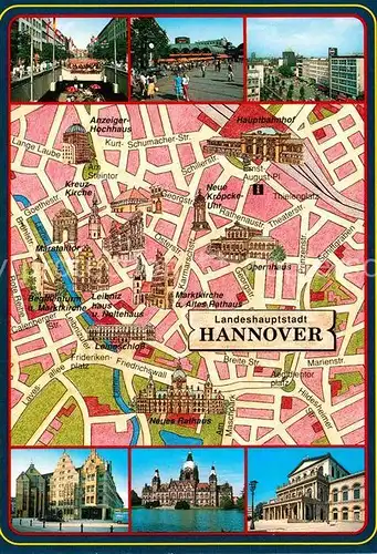 AK / Ansichtskarte Hannover Teilansichten Stadtplan Kat. Hannover