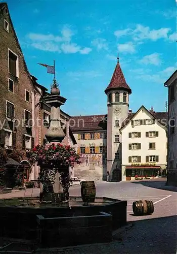 AK / Ansichtskarte Maienfeld Staedtliplatz mit Rathaus Kat. Maienfeld