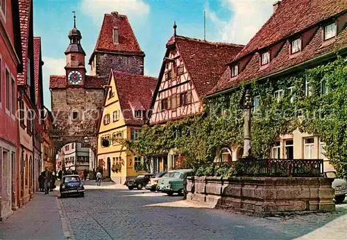 AK / Ansichtskarte Rothenburg Tauber Roedergasse mit Markusturm Kat. Rothenburg ob der Tauber