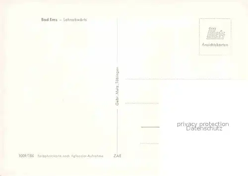 AK / Ansichtskarte Bad Ems Fliegeraufnahme Lahnabwaerts Kat. Bad Ems