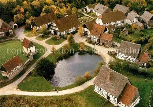 AK / Ansichtskarte Detmold Westfaelisches Freilichtmuseum Paderborner Dorf Fliegeraufnahme Kat. Detmold