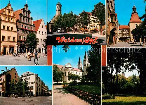 AK / Ansichtskarte Weiden Oberpfalz Teilansichten Max Reger Stadt Kirche Park Kat. Weiden i.d.OPf.