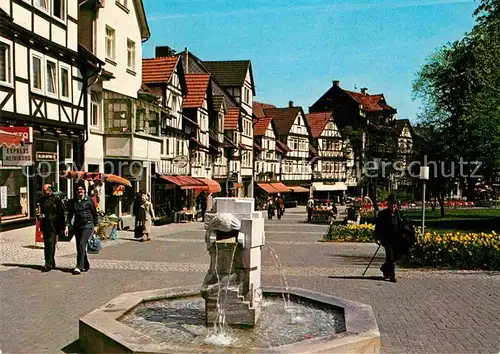 AK / Ansichtskarte Bad Sooden Allendorf Froschkoenigbrunnen Weinreihe Fachwerkhaeuser Kat. Bad Sooden Allendorf